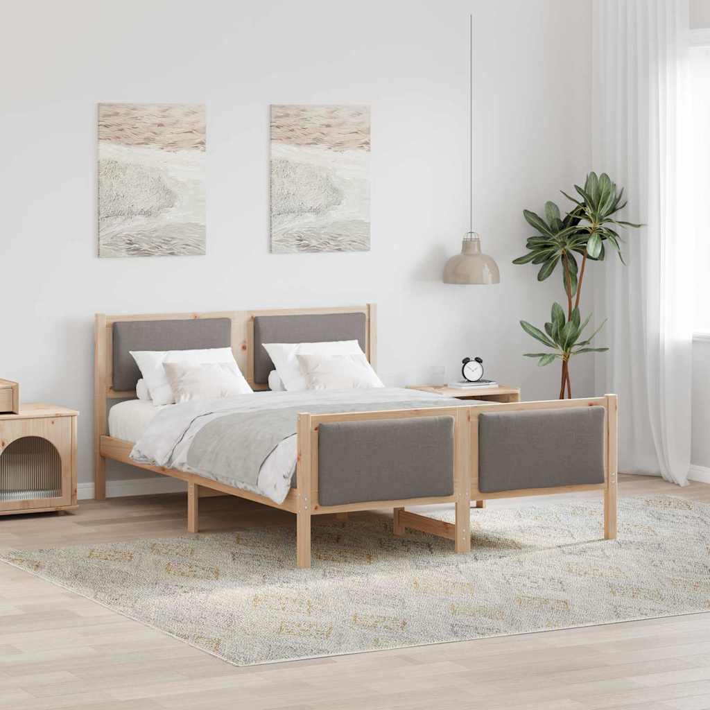 vidaXL Σκελετός Κρεβατιού με κεφαλάρι Taupe 160 x 200 cm ύφασμα