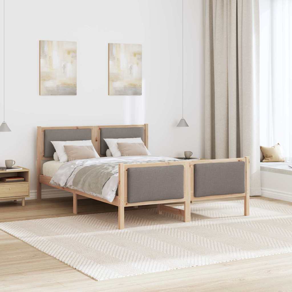 vidaXL Σκελετός Κρεβατιού με κεφαλάρι Taupe 160 x 200 cm ύφασμα