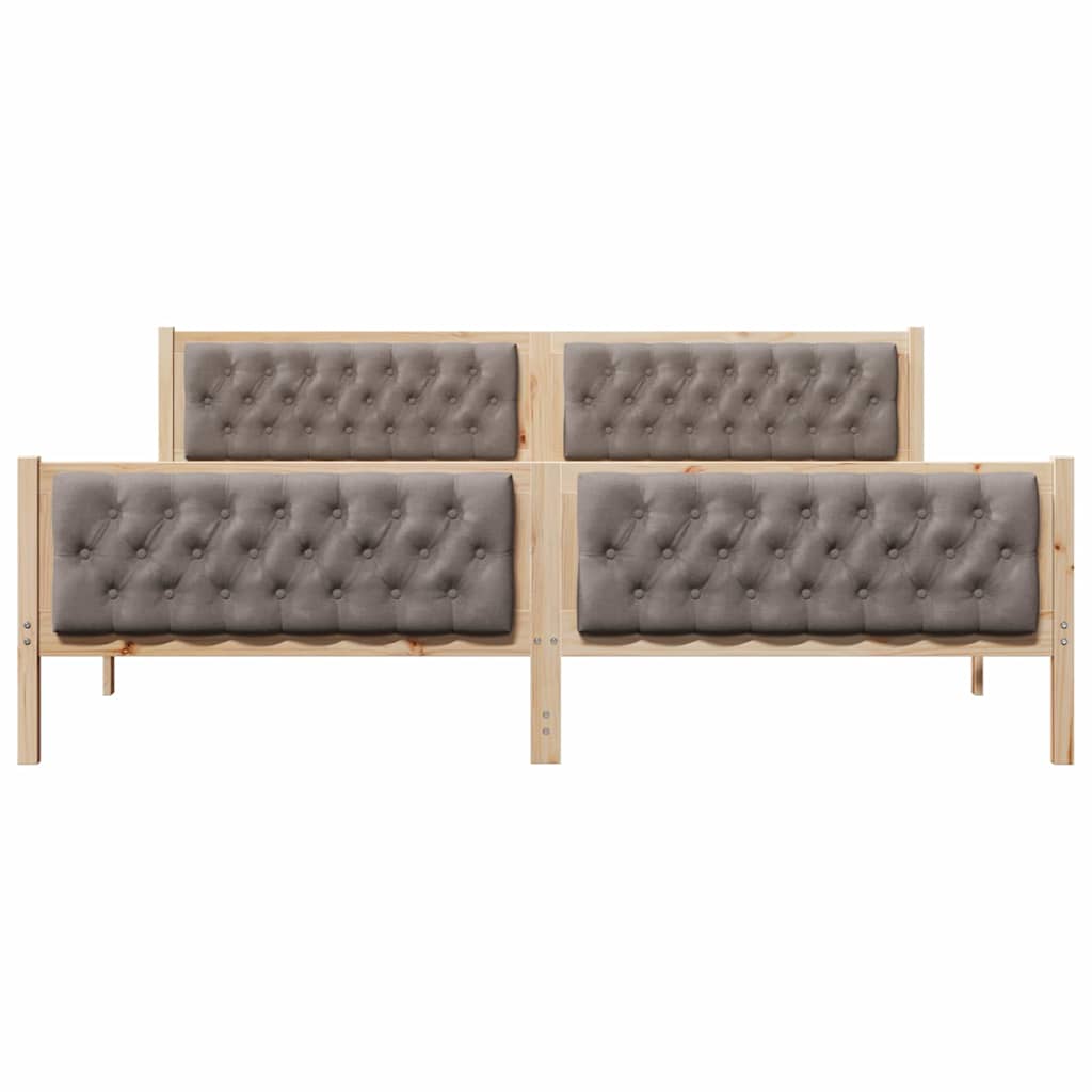 vidaXL Σκελετός Κρεβατιού Taupe 200 x 200 cm Στερεά ξυλεία πεύκου