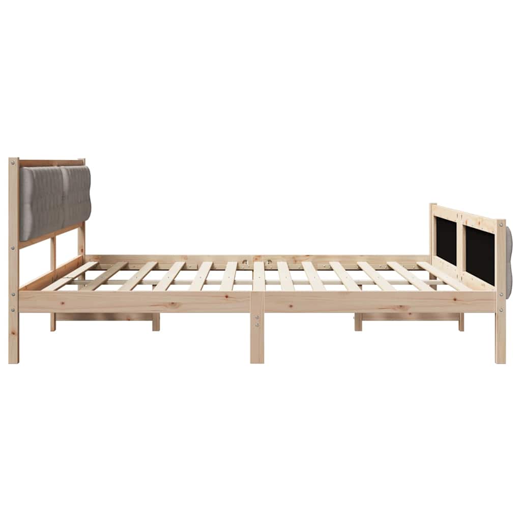 vidaXL Σκελετός Κρεβατιού Taupe 200 x 200 cm Στερεά ξυλεία πεύκου