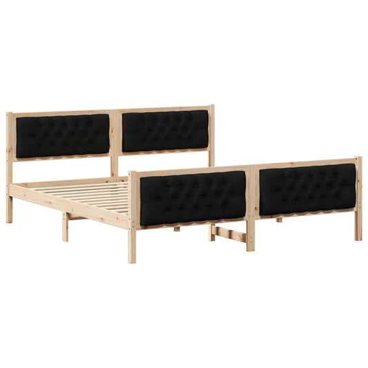 vidaXL Σκελετός Κρεβατιού Μαύρο 180 x 200 cm Στερεά ξυλεία πεύκου
