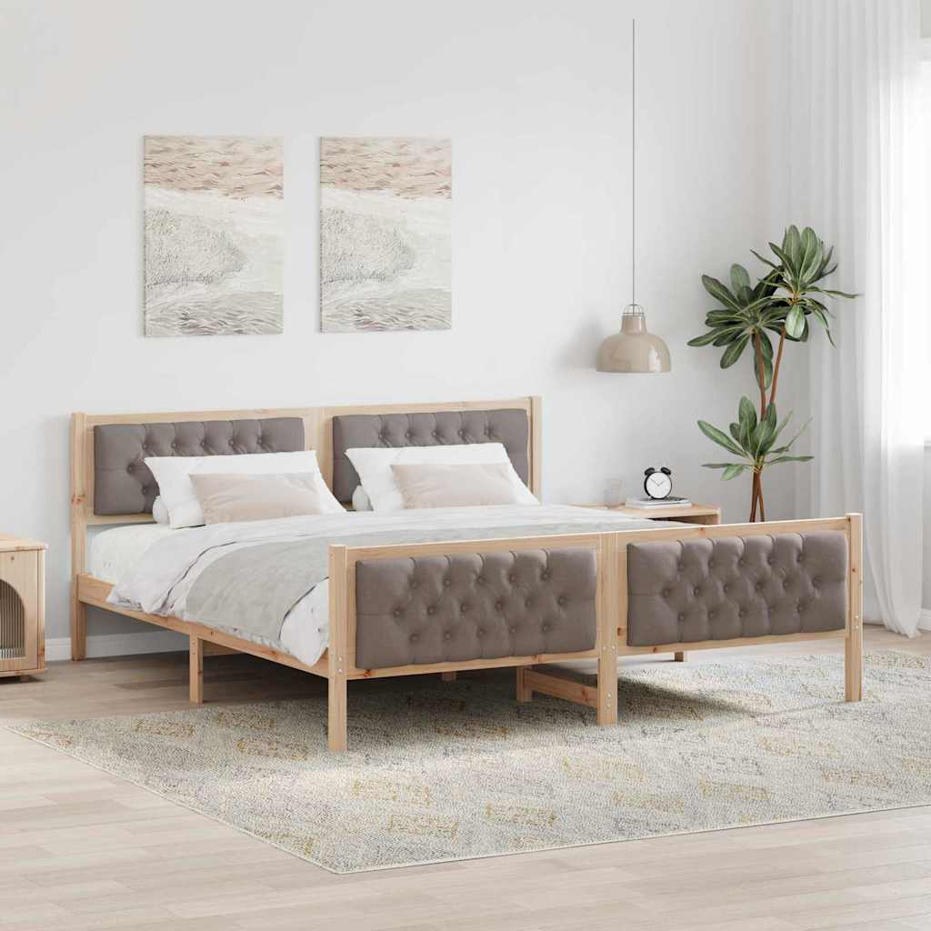 vidaXL Σκελετός Κρεβατιού Taupe 180 x 200 cm Στερεά ξυλεία πεύκου