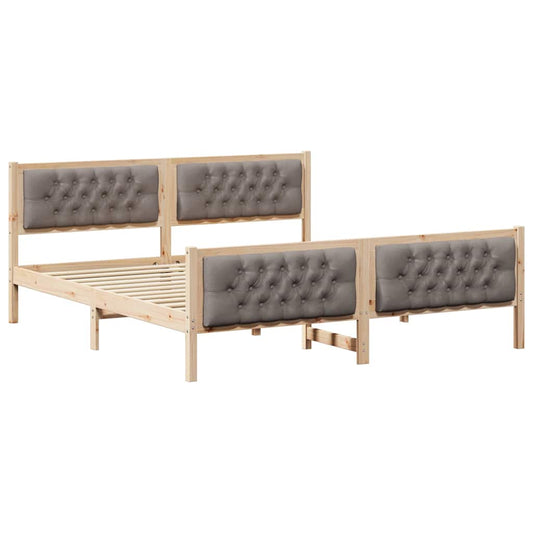 vidaXL Σκελετός Κρεβατιού Taupe 180 x 200 cm Στερεά ξυλεία πεύκου