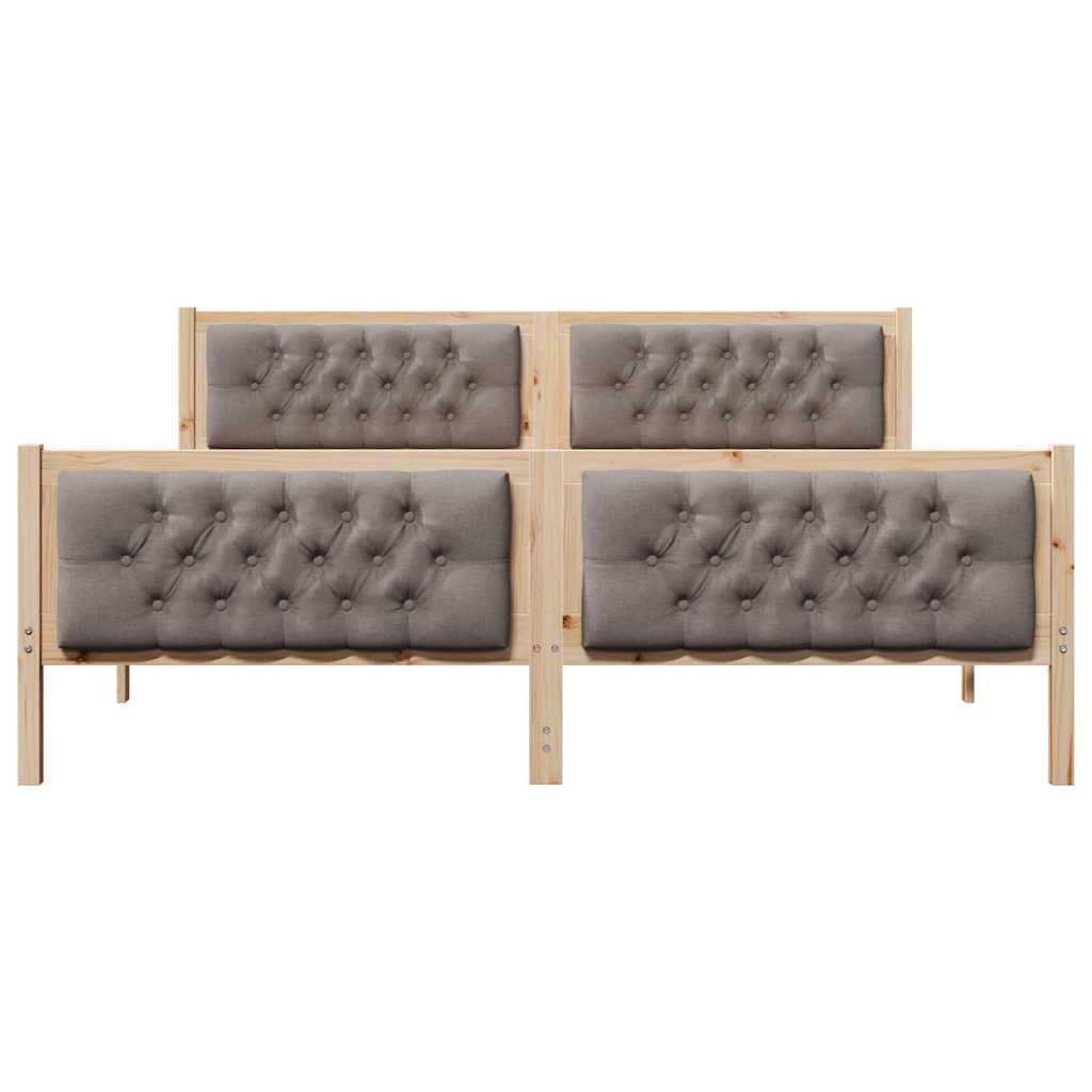 vidaXL Σκελετός Κρεβατιού Taupe 180 x 200 cm Στερεά ξυλεία πεύκου