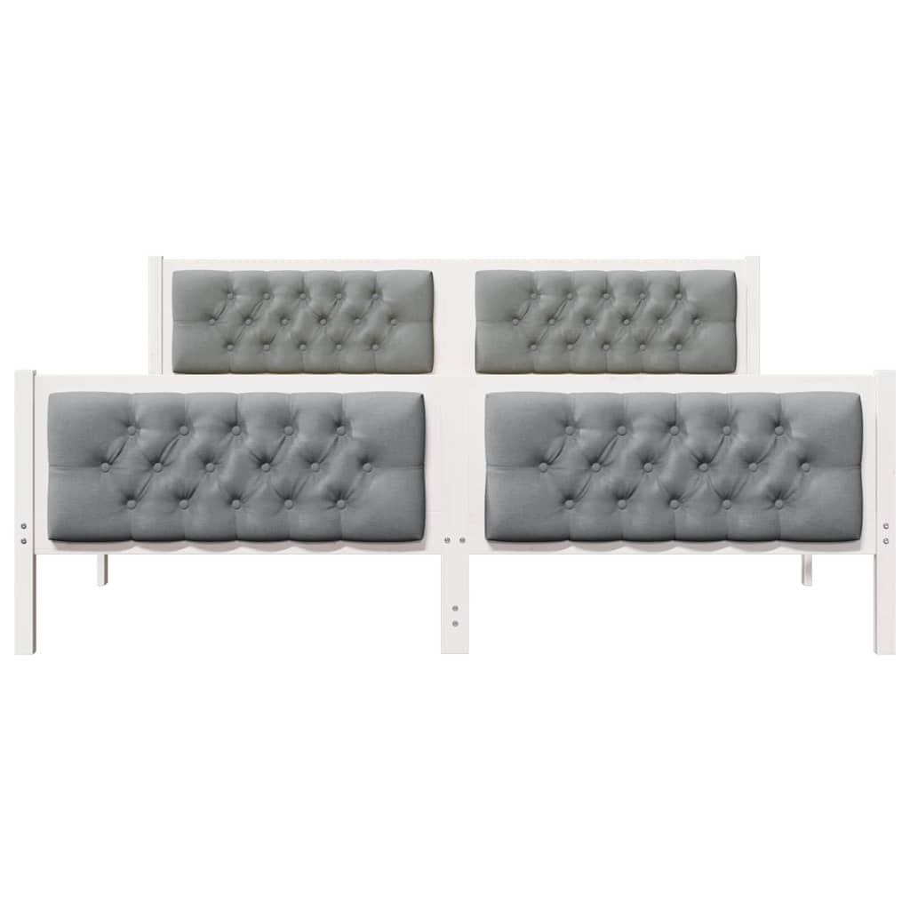 vidaXL Σκελετός Κρεβατιού με κεφαλάρι Ανοιχτό γκρι 180 x 200 cm