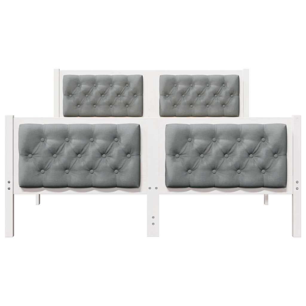 vidaXL Σκελετός Κρεβατιού με κεφαλάρι Ανοιχτό γκρι 140 x 190 cm