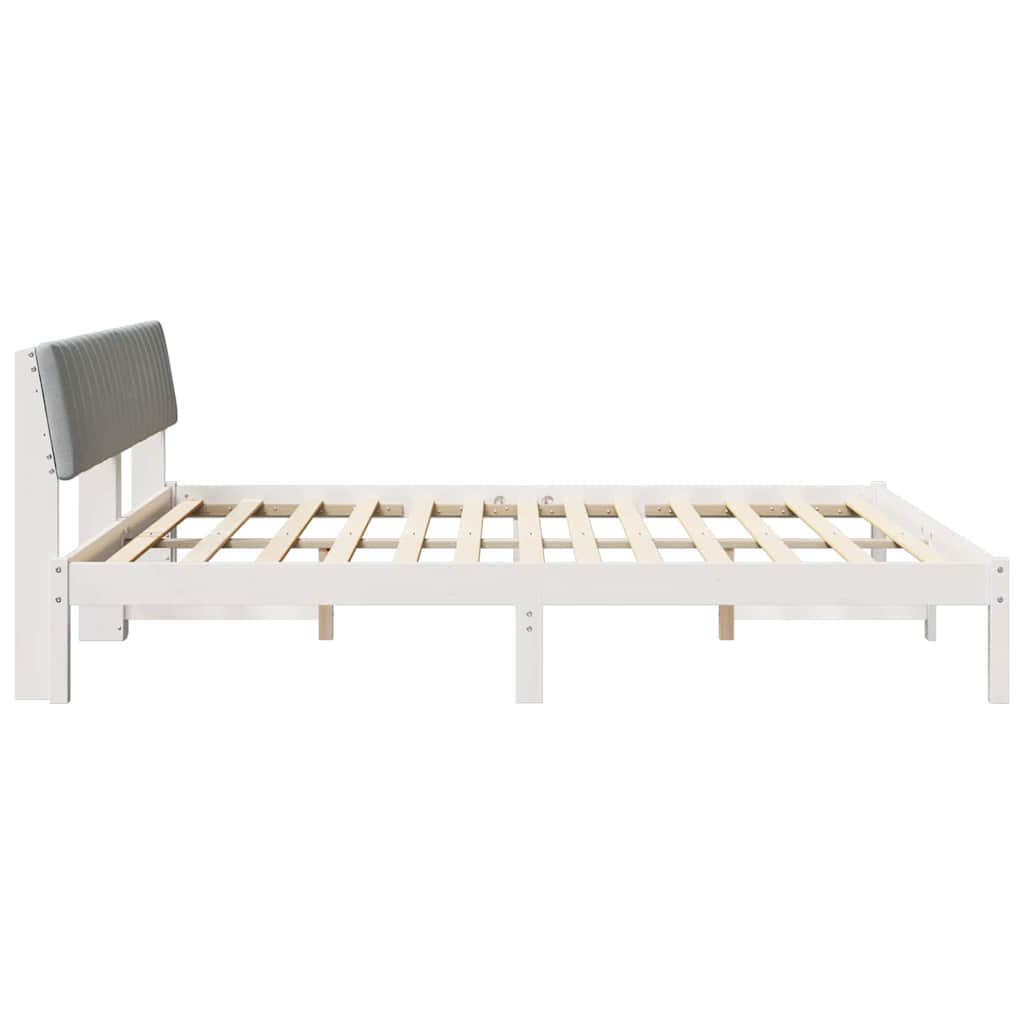 vidaXL Σκελετός Κρεβατιού Λευκό και ανοιχτό γκρι 200 x 200 cm