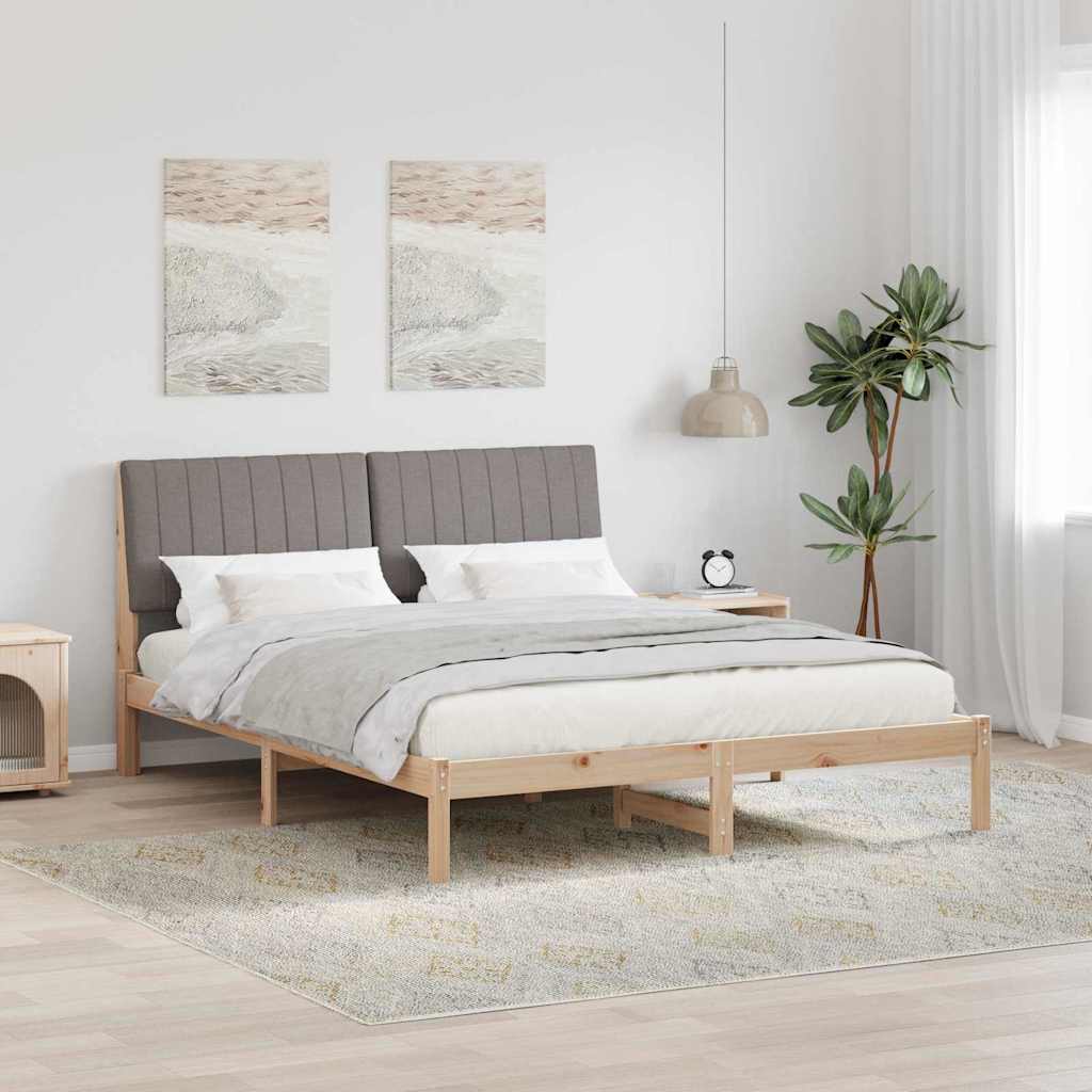 vidaXL Σκελετός Κρεβατιού Καφέ 150 x 200 cm Στερεά ξυλεία πεύκου