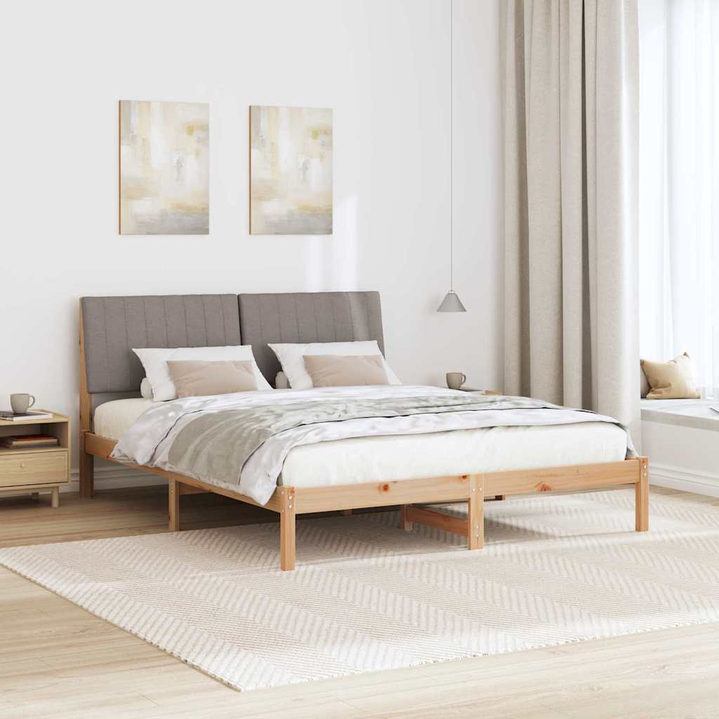 vidaXL Σκελετός Κρεβατιού Καφέ 150 x 200 cm Στερεά ξυλεία πεύκου
