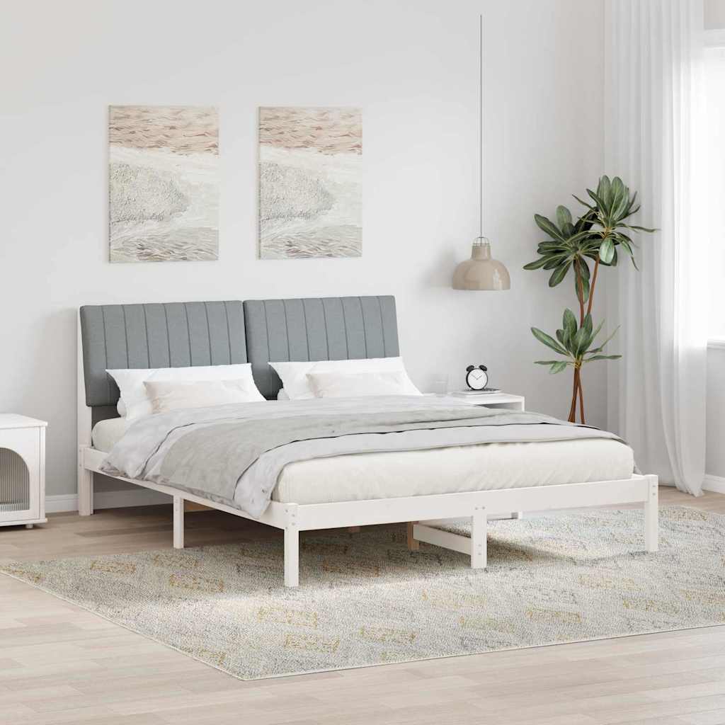 vidaXL Σκελετός Κρεβατιού Λευκό 150 x 200 cm Στερεά ξυλεία πεύκου
