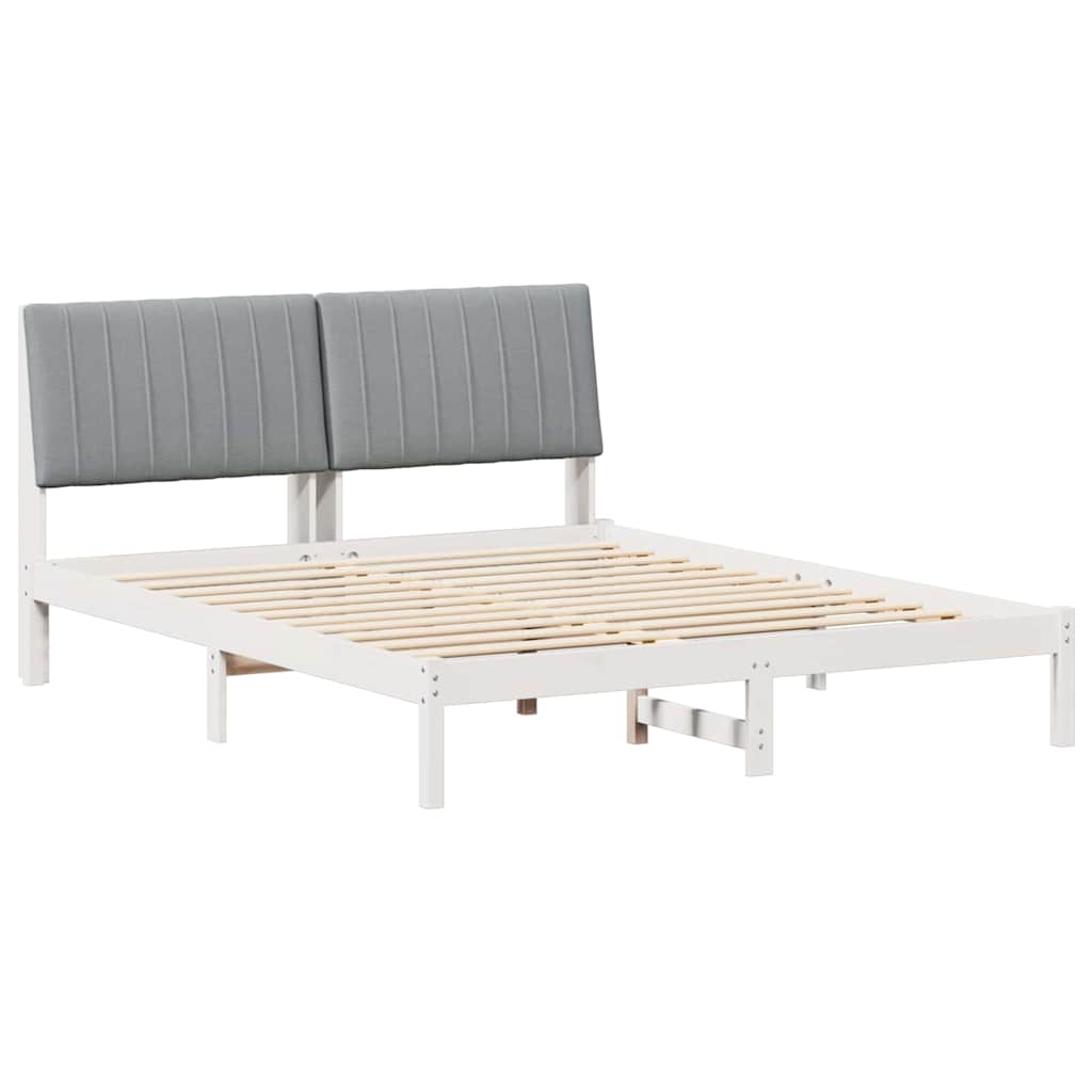 vidaXL Σκελετός Κρεβατιού Λευκό 150 x 200 cm Στερεά ξυλεία πεύκου