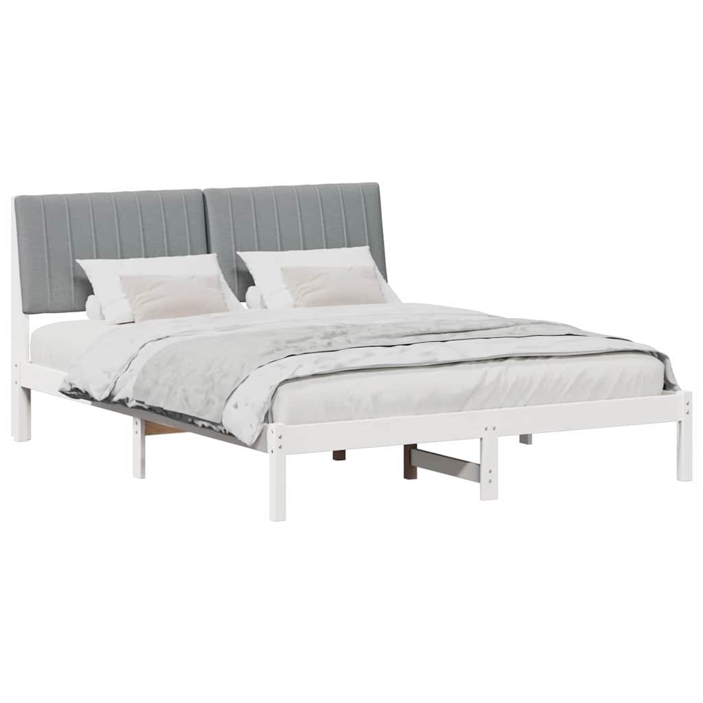 vidaXL Σκελετός Κρεβατιού Λευκό 150 x 200 cm Στερεά ξυλεία πεύκου
