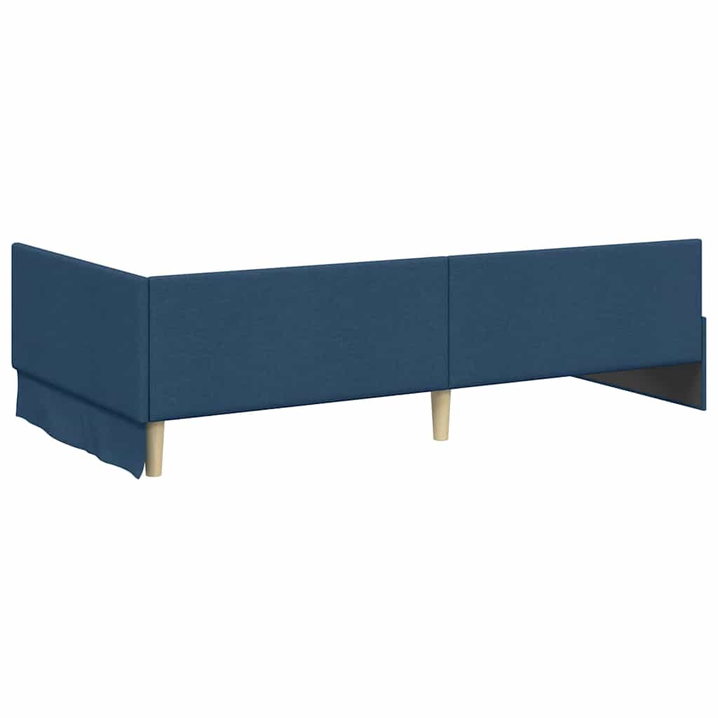 vidaXL Κρεβάτι γωνίας με στρώμα Άλλο με κεφαλάρι 2 pcs Μπλε ύφασμα