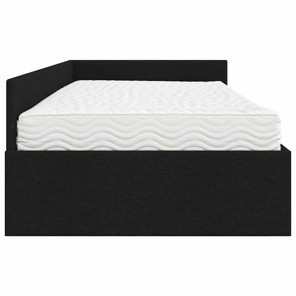 vidaXL Κρεβάτι γωνίας με στρώμα Άλλο με κεφαλάρι 2 pcs Πράσινο ύφασμα