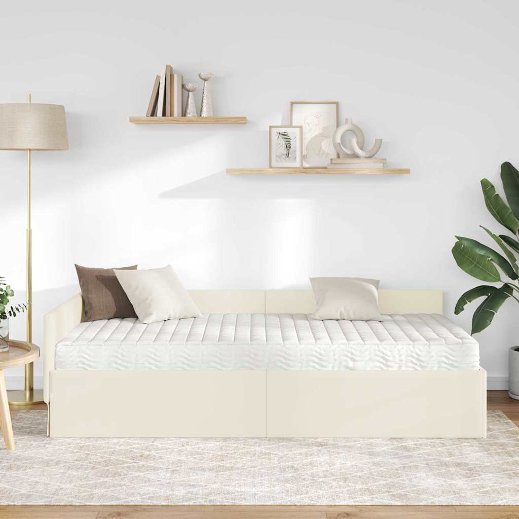 vidaXL Κρεβάτι γωνίας με στρώμα Άλλο με κεφαλάρι 2 pcs Γκρι Βελούδο