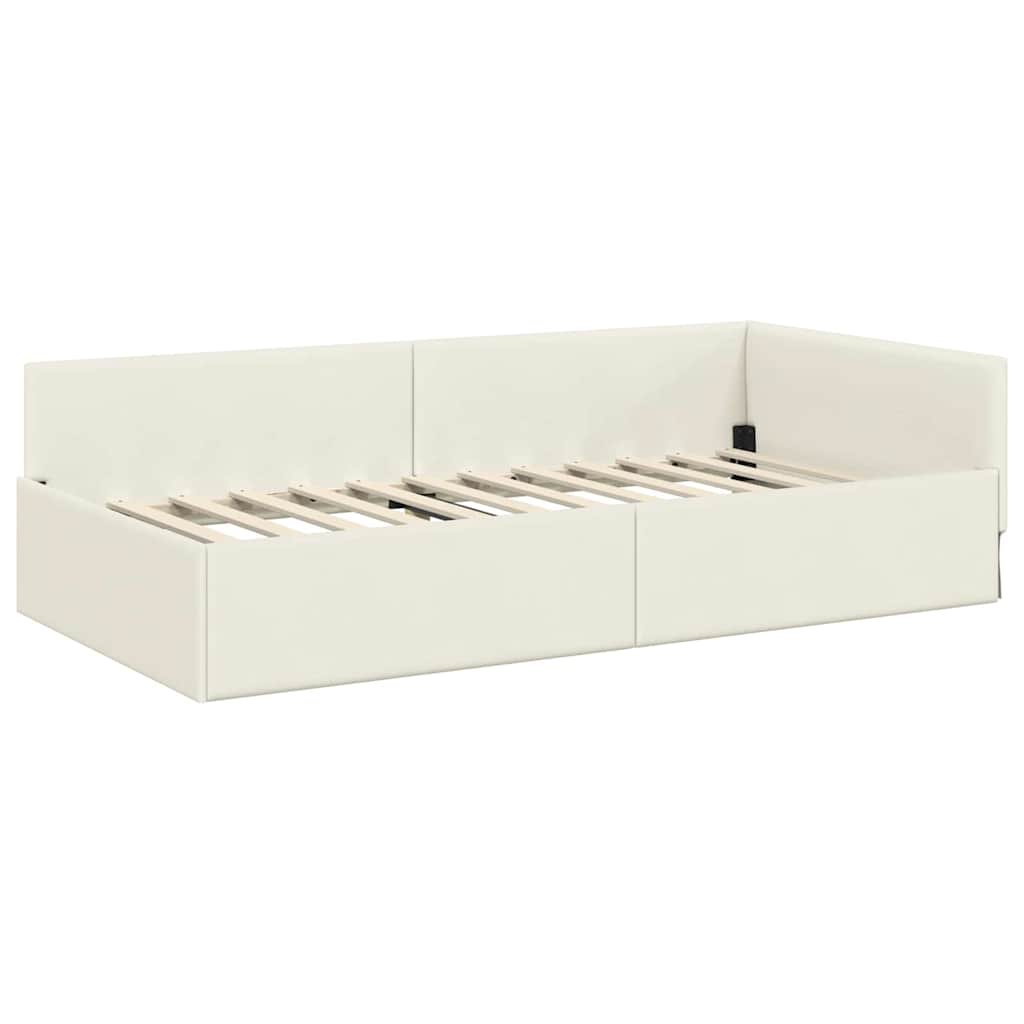 vidaXL Κρεβάτι γωνίας με στρώμα Άλλο με κεφαλάρι 2 pcs Γκρι Βελούδο