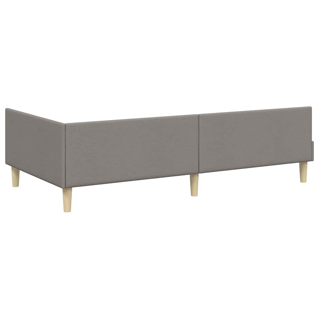 vidaXL Κρεβάτι γωνίας με στρώμα με στρώμα 2 pcs Taupe ύφασμα