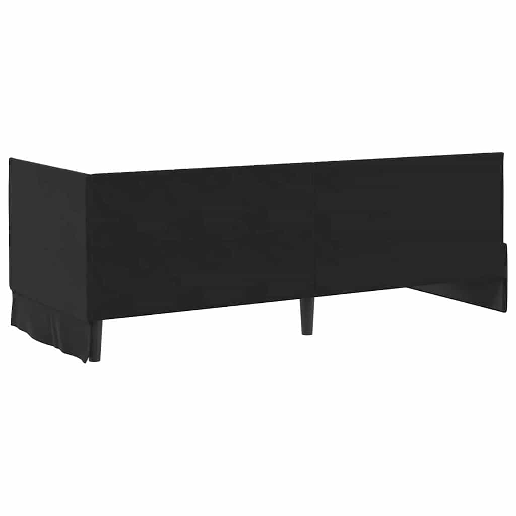 vidaXL Κρεβάτι γωνίας με στρώμα με κεφαλάρι 2 pcs Μαύρο Βελούδο