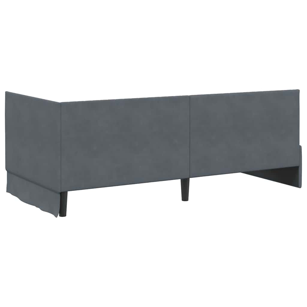 vidaXL Κρεβάτι γωνίας με στρώμα με κεφαλάρι 2 pcs Γκρι Βελούδο