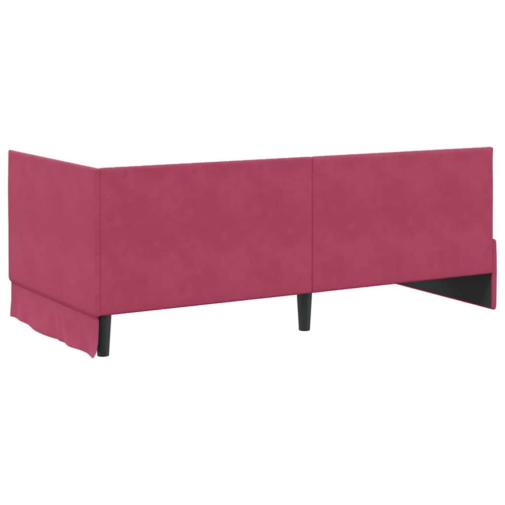 vidaXL Κρεβάτι γωνίας με στρώμα με κεφαλάρι 2 pcs Πράσινο Βελούδο