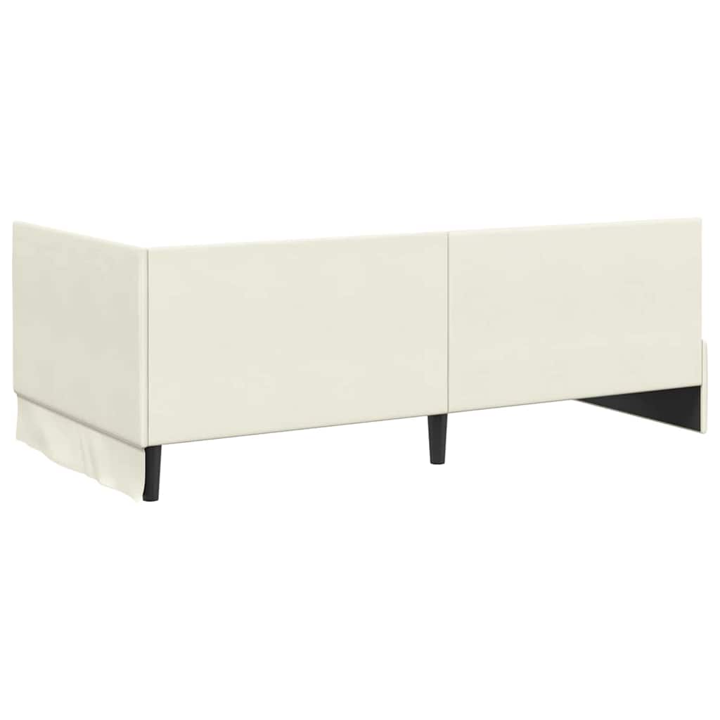 vidaXL Κρεβάτι γωνίας με στρώμα με κεφαλάρι 2 pcs Κρεμ Βελούδο