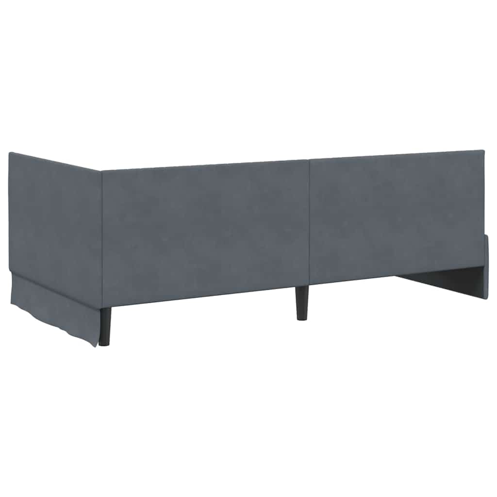 vidaXL Κρεβάτι γωνίας με στρώμα με κεφαλάρι 2 pcs Γκρι Βελούδο