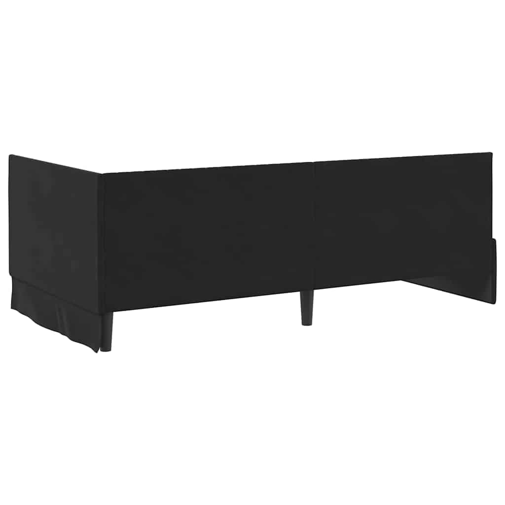 vidaXL Κρεβάτι γωνίας με στρώμα με κεφαλάρι 2 pcs Μαύρο Βελούδο