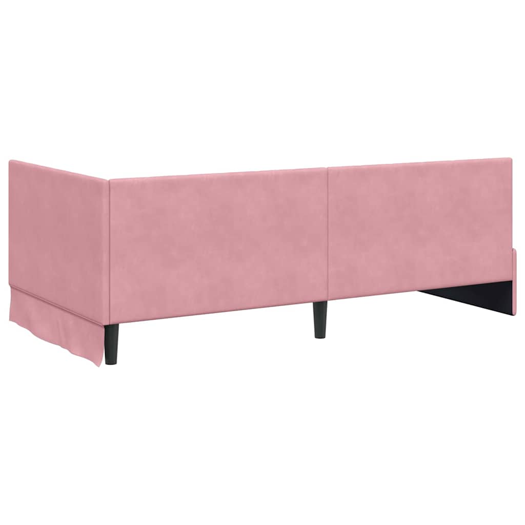 vidaXL Κρεβάτι γωνίας με στρώμα με κεφαλάρι 2 pcs Γκρι Βελούδο