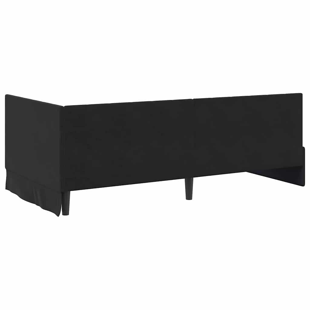 vidaXL Κρεβάτι γωνίας με στρώμα με κεφαλάρι 2 pcs Μαύρο Βελούδο