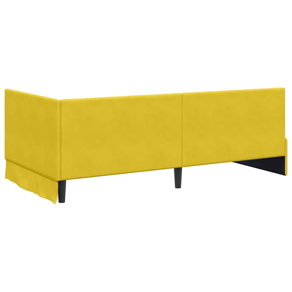 vidaXL Κρεβάτι γωνίας με στρώμα με κεφαλάρι 2 pcs Κίτρινο Βελούδο