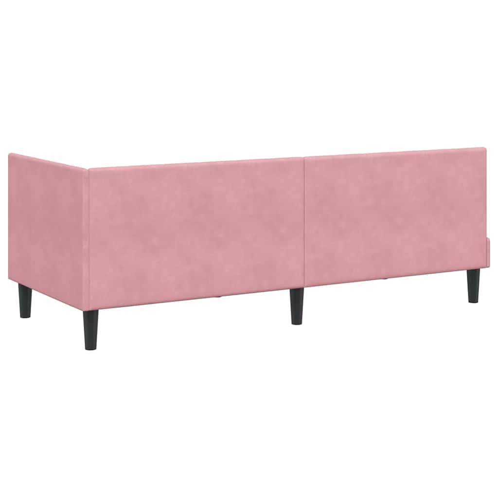 vidaXL Κρεβάτι γωνίας με στρώμα με κεφαλάρι 2 pcs Γκρι Βελούδο