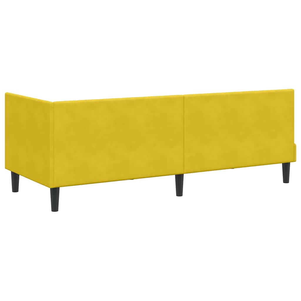 vidaXL Κρεβάτι γωνίας με στρώμα με κεφαλάρι 2 pcs Κίτρινο Βελούδο