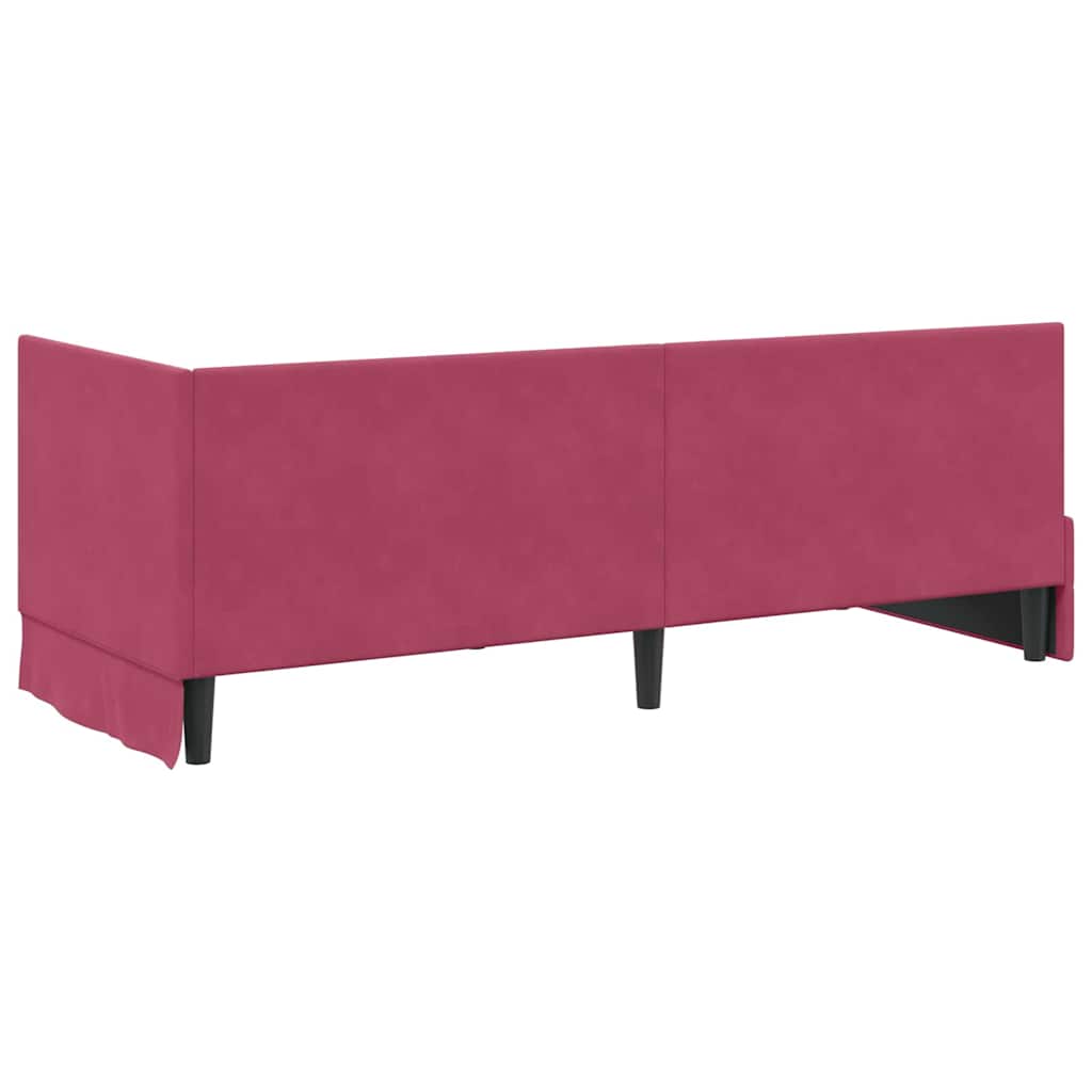vidaXL Κρεβάτι γωνίας με στρώμα με κεφαλάρι 2 pcs Πράσινο Βελούδο