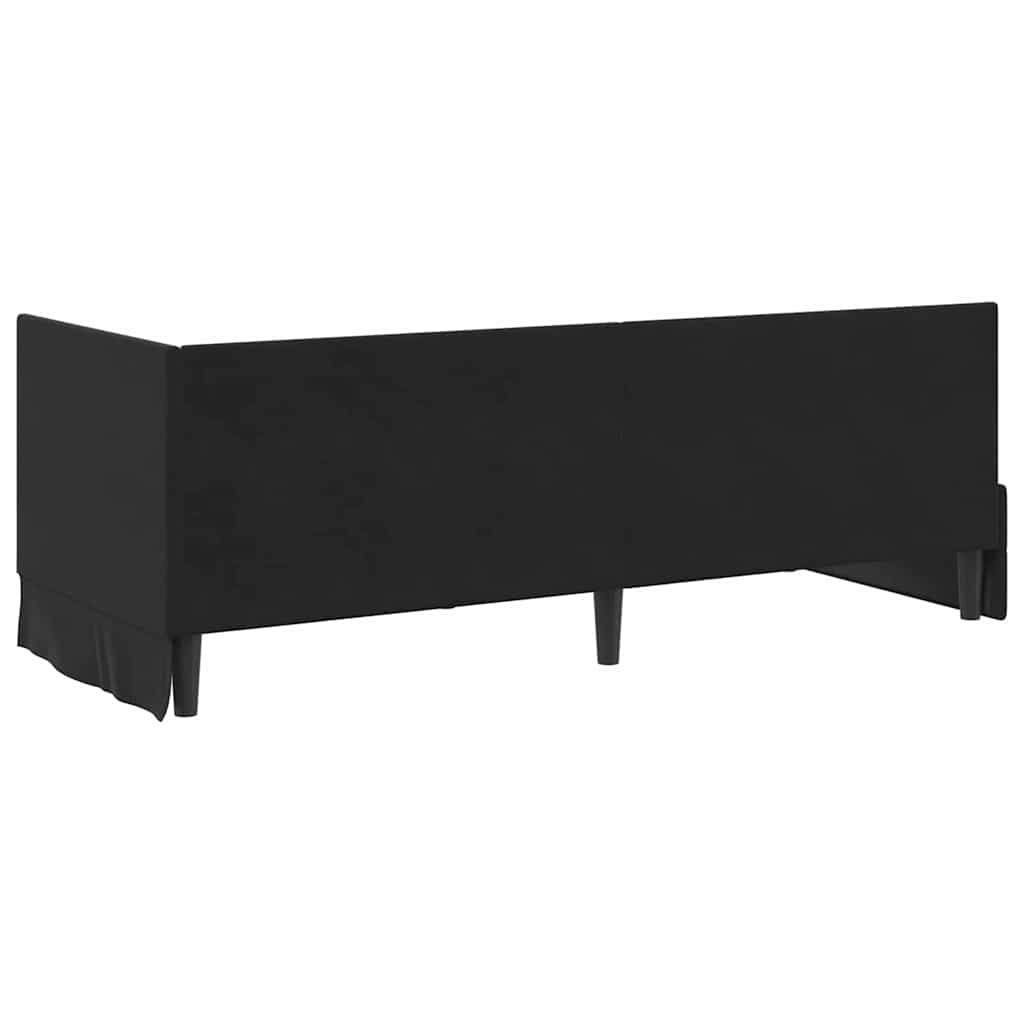 vidaXL Κρεβάτι γωνίας με στρώμα με κεφαλάρι 2 pcs Μαύρο Βελούδο