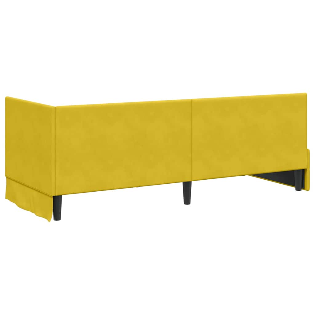 vidaXL Κρεβάτι γωνίας με στρώμα με κεφαλάρι 2 pcs Κίτρινο Βελούδο