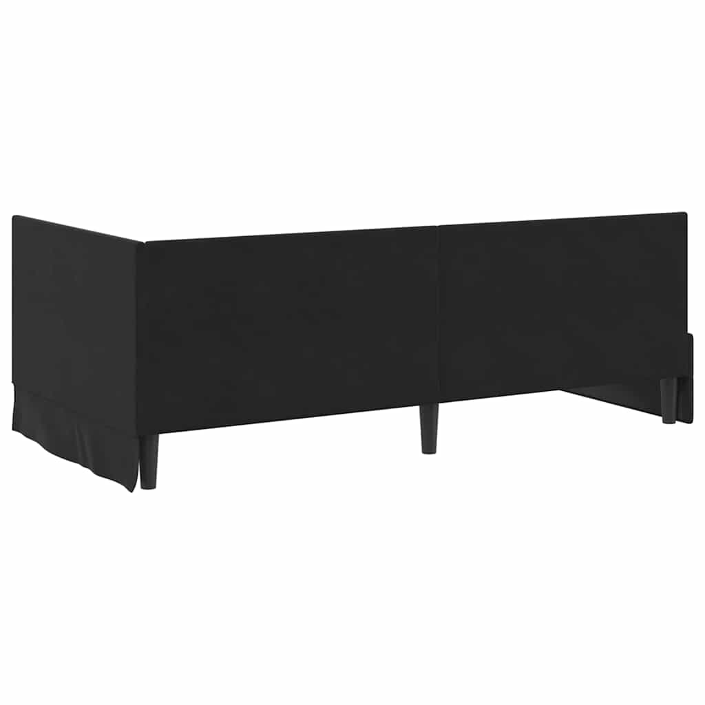 vidaXL Κρεβάτι γωνίας με στρώμα με κεφαλάρι 2 pcs Μαύρο Βελούδο