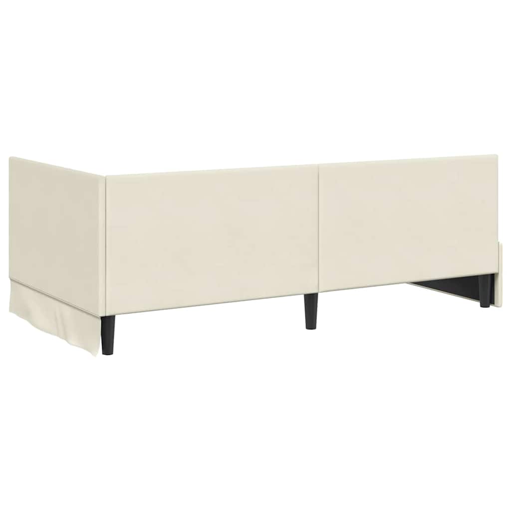 vidaXL Κρεβάτι γωνίας με στρώμα 2 τμχ. Κρεμ 90 x 200 cm Βελούδο