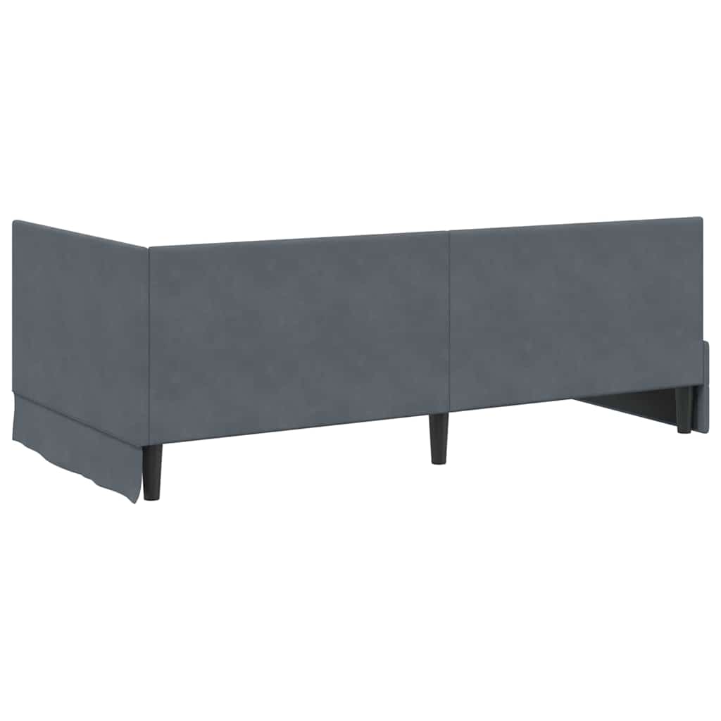 vidaXL Κρεβάτι γωνίας με στρώμα με κεφαλάρι 2 pcs Γκρι Βελούδο