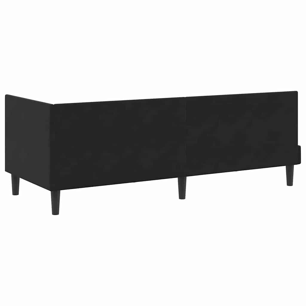vidaXL Κρεβάτι γωνίας με στρώμα με κεφαλάρι 2 pcs Μαύρο Βελούδο