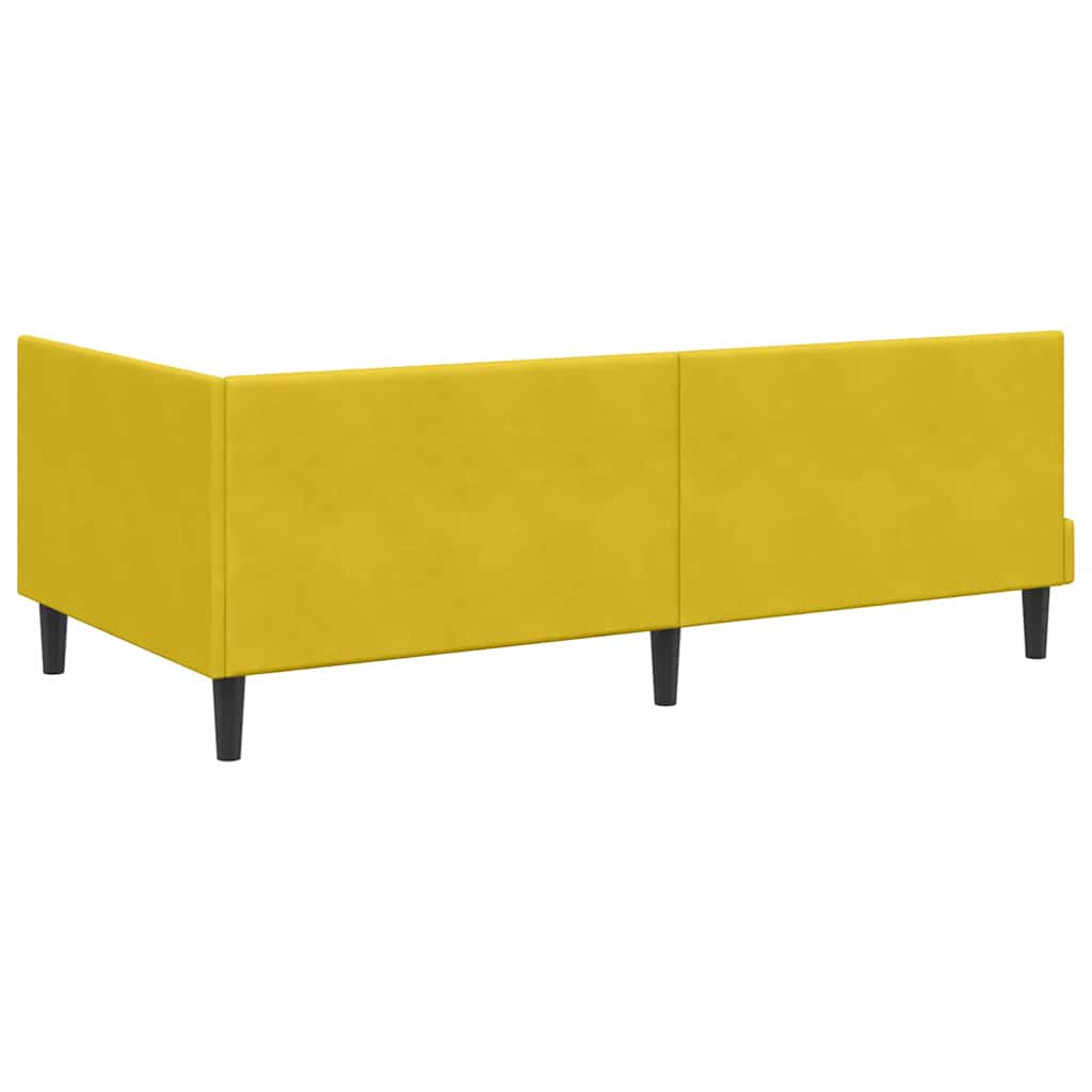 vidaXL Κρεβάτι γωνίας με στρώμα με κεφαλάρι 2 pcs Κίτρινο Βελούδο