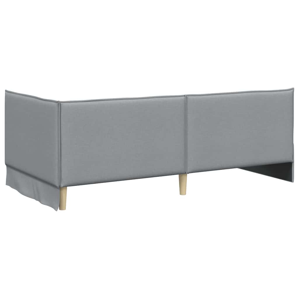vidaXL Κρεβάτι γωνίας με στρώμα με κεφαλάρι 2 pcs Ανοιχτό γκρι Βελούδο