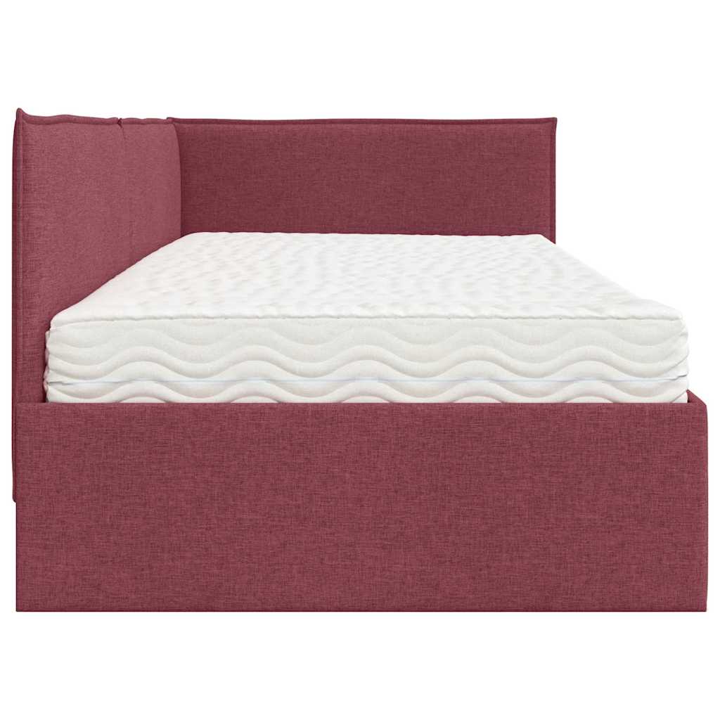 vidaXL Κρεβάτι γωνίας με στρώμα με κεφαλάρι 2 pcs Γκρι Βελούδο