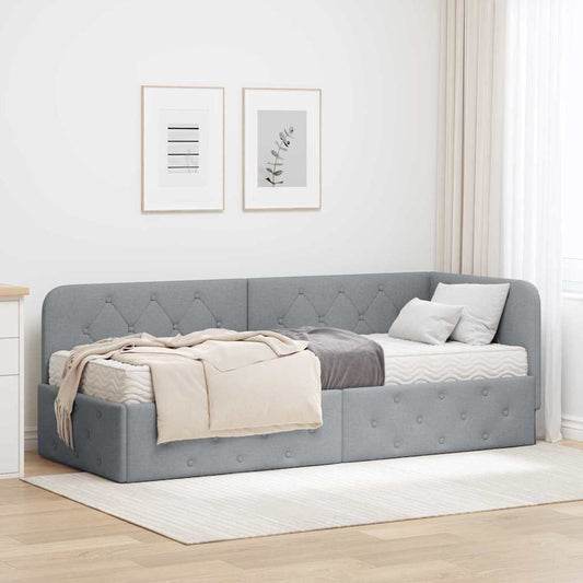 vidaXL Κρεβάτι Γωνίας Ανοιχτό γκρι 80 x 200 cm ύφασμα