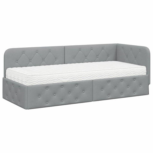 vidaXL Κρεβάτι Γωνίας Ανοιχτό γκρι 80 x 200 cm ύφασμα