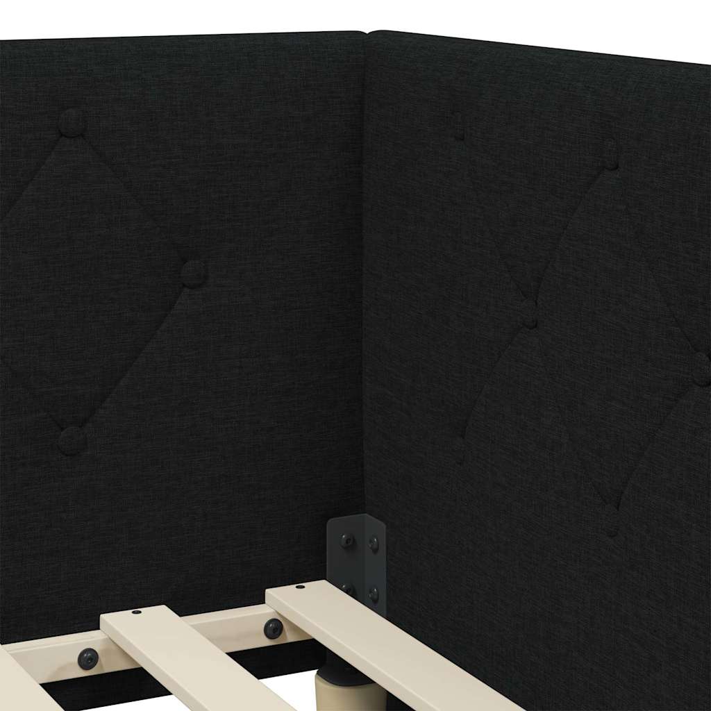 vidaXL Κρεβάτι Γωνίας Μαύρο 80 x 200 cm ύφασμα