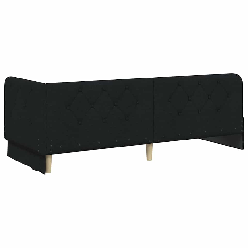 vidaXL Κρεβάτι Γωνίας Μαύρο 80 x 200 cm ύφασμα