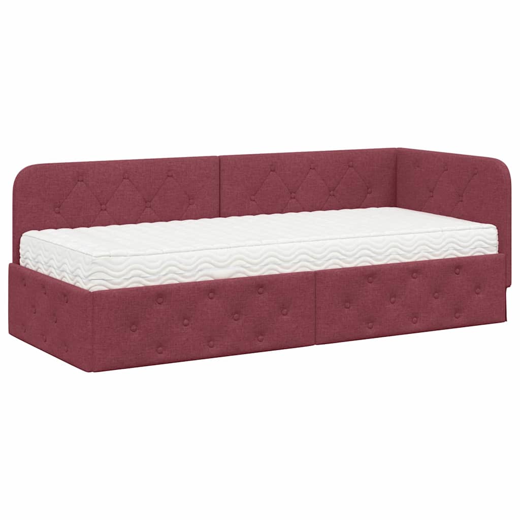 vidaXL Κρεβάτι Γωνίας Κόκκινο 80 x 200 cm ύφασμα