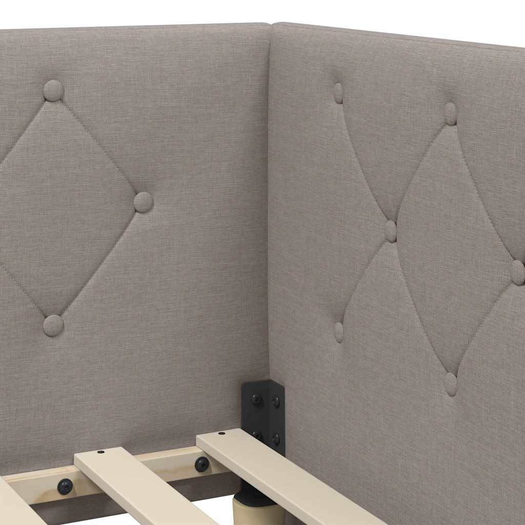 vidaXL Κρεβάτι Γωνίας Taupe 80 x 200 cm ύφασμα