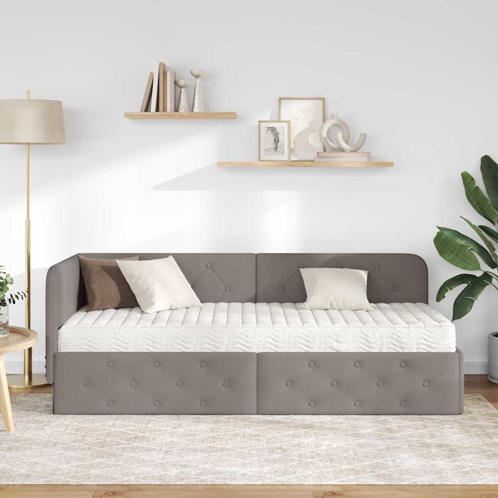 vidaXL Κρεβάτι Γωνίας Taupe 80 x 200 cm ύφασμα