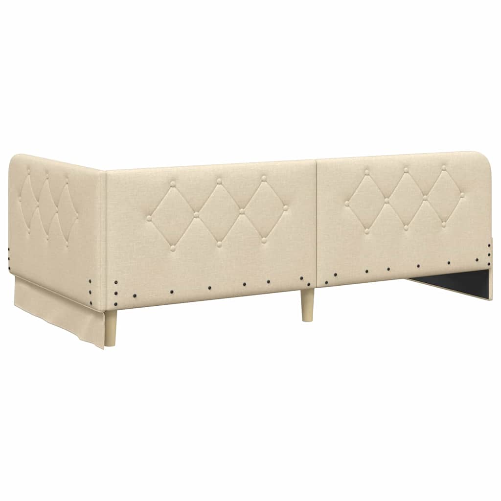 vidaXL Κρεβάτι Γωνίας Κρεμ 90 x 190 cm ύφασμα